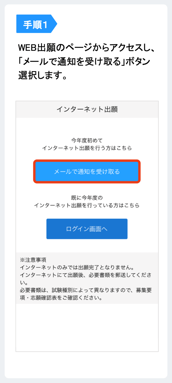 メールで受け取る場合 1